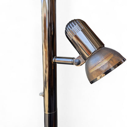 Mid-Century Chrome Floor Lamp with Adjustable Microphone-Style Shades, 1970s