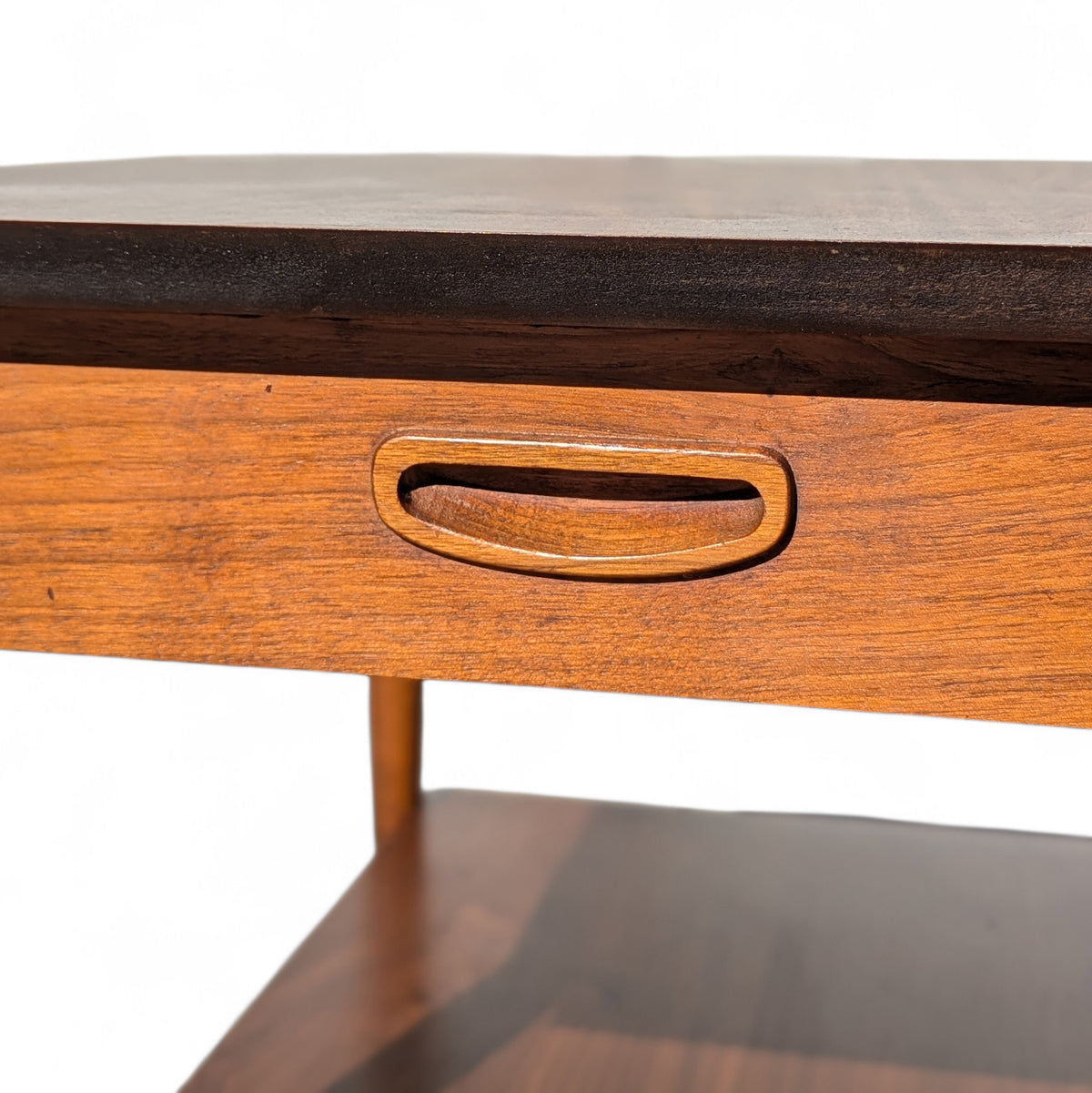 Pair of 1960s Lane Walnut Nightstands with Drawers and Lower Shelves — view 17 of 19