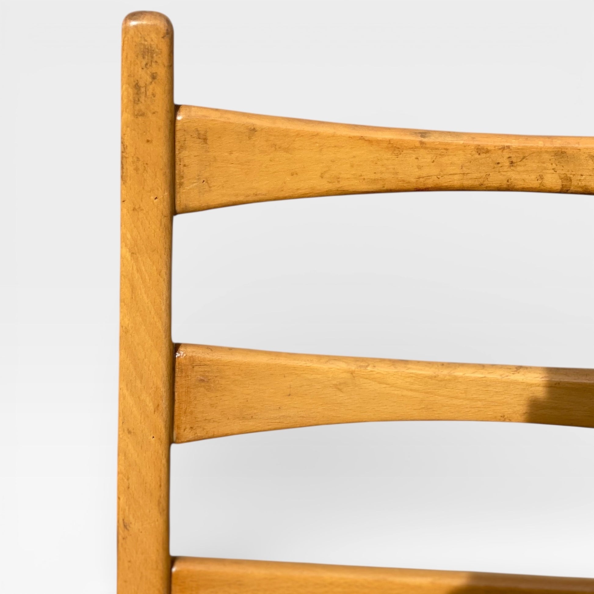 Set of Six Mid-Century Modern Ladderback Dining Chairs with New Upholstery — view 18 of 25