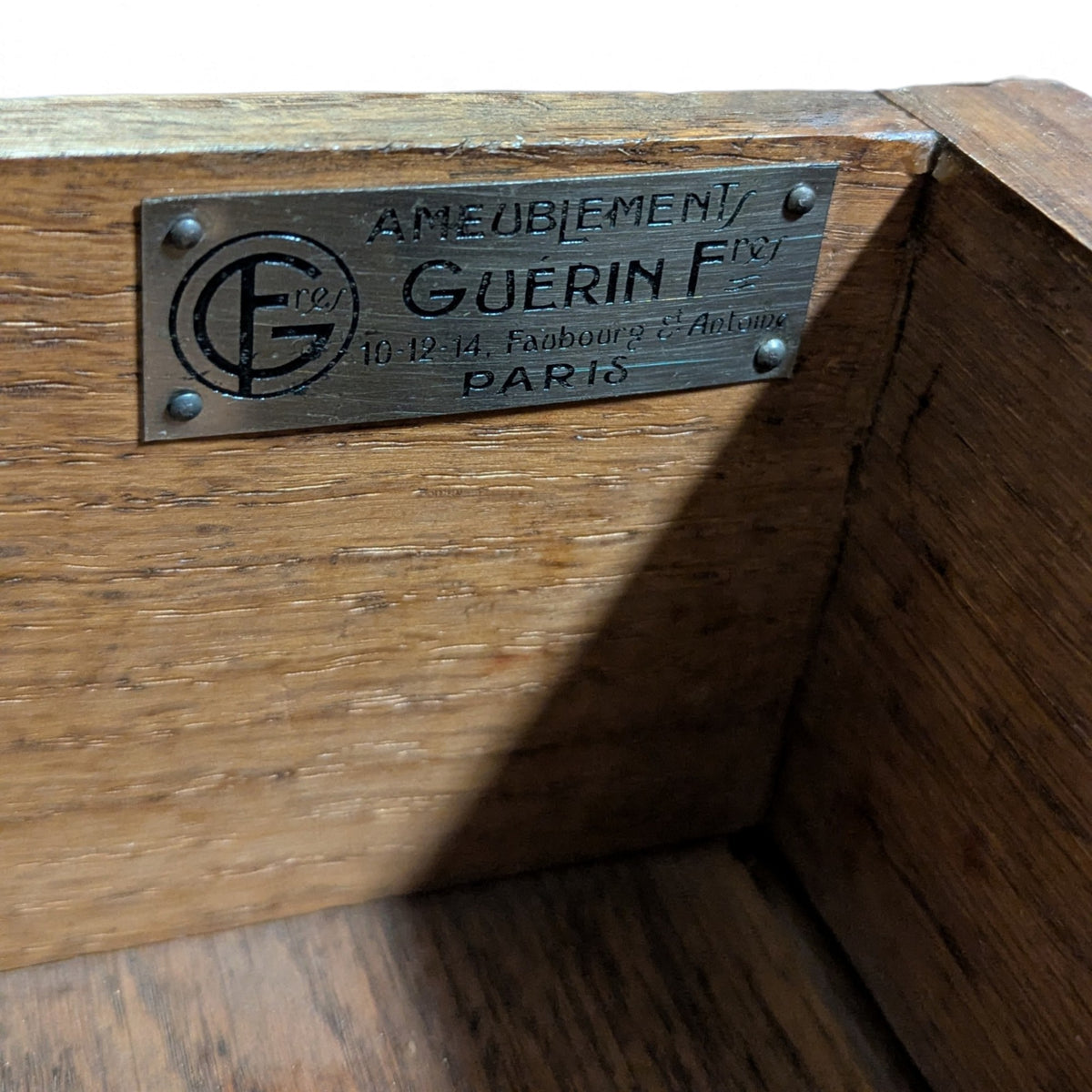 Early 20th-Century French Marble-Top Buffet, Guerin Paris Label — view 18 of 25