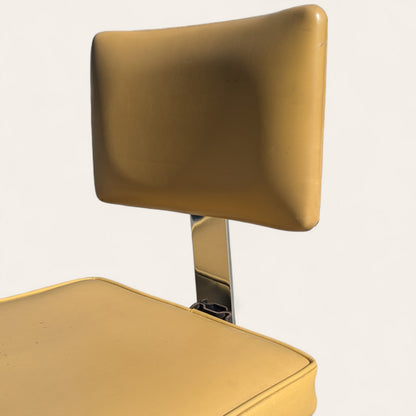 Mid-Century InterRoyal Steel, Chrome and Faux-Leather Office Chair