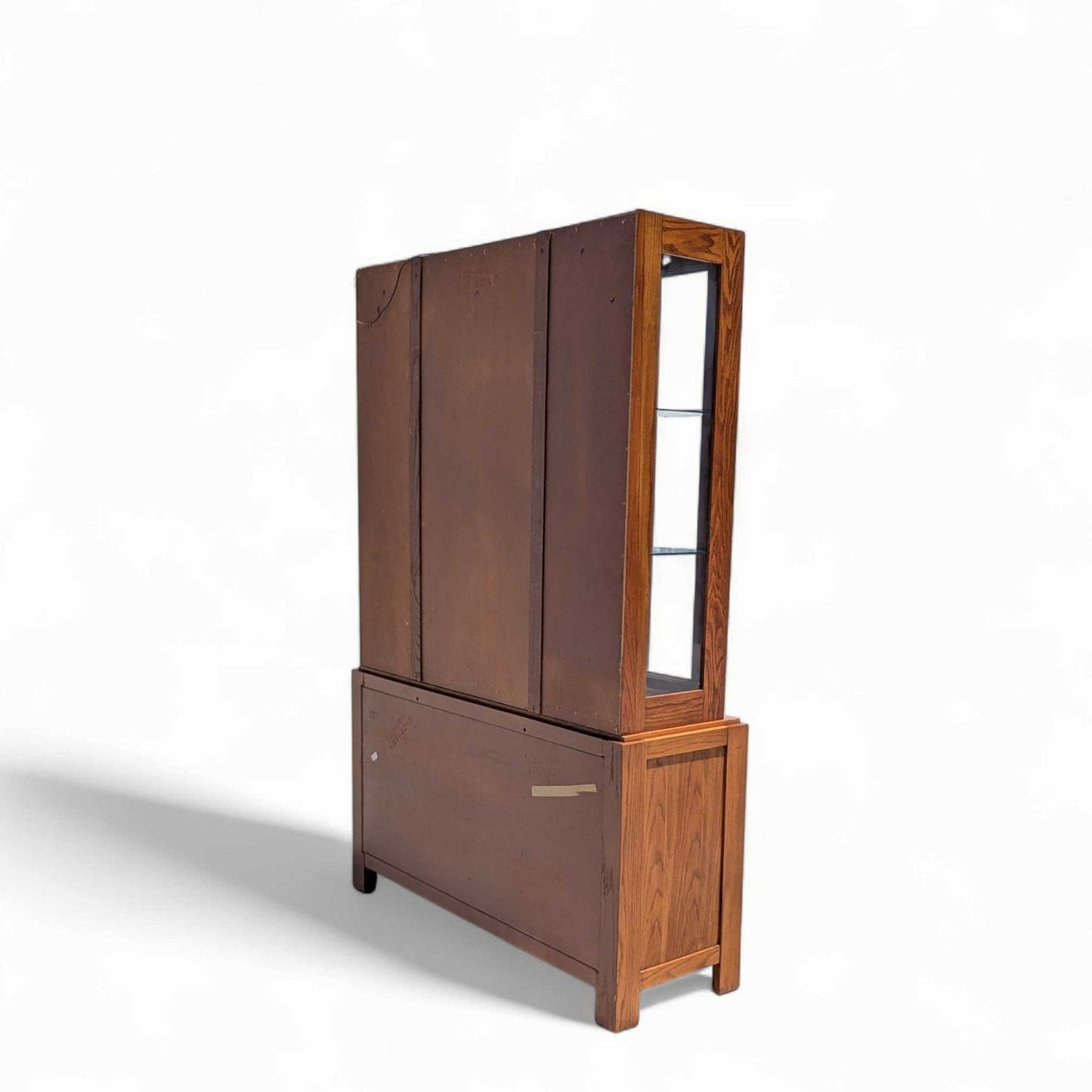 Vintage Bernhardt Oak Hutch Cabinet