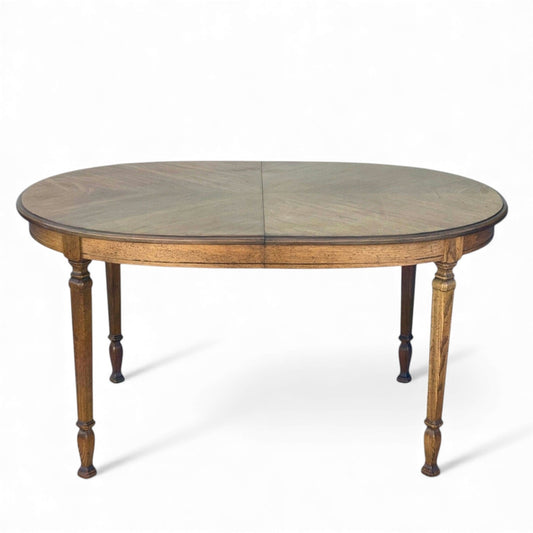 Vintage Oval Dining Table with Leaf, c. 1950s