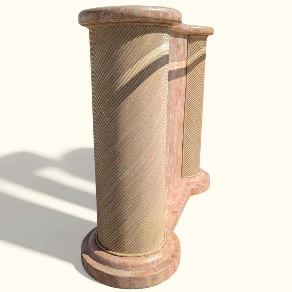 Postmodern Entryway Glass Console Table, c. 1980s