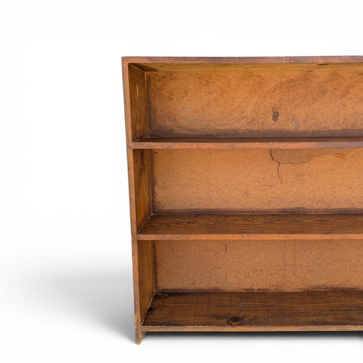 Vintage Primitive Rustic Low Wood Bookcase No. 57B — view 3 of 16