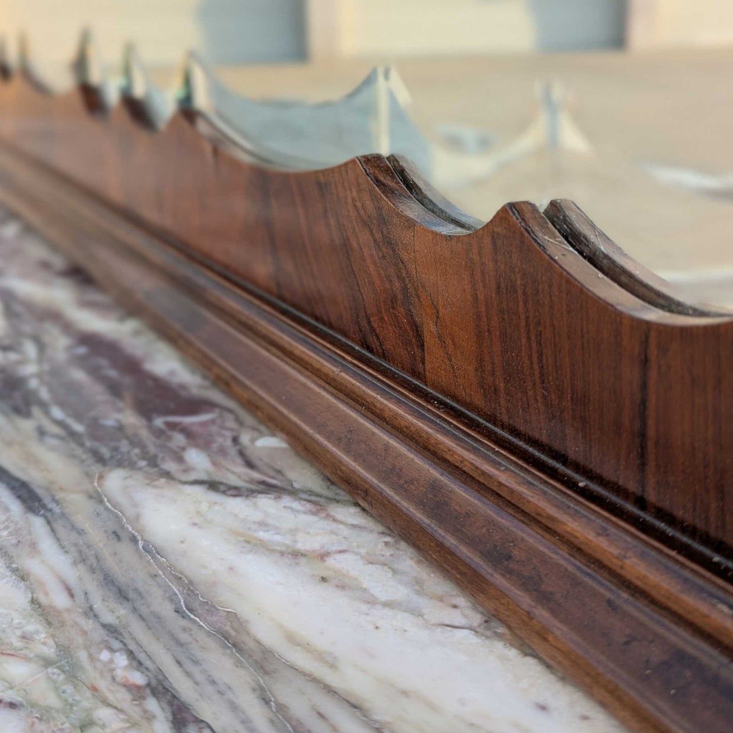 Italian Mid-Century Marble-Top Sideboard with Detachable Mirror by Mobilificio Scorza Ovada, c. 1950s