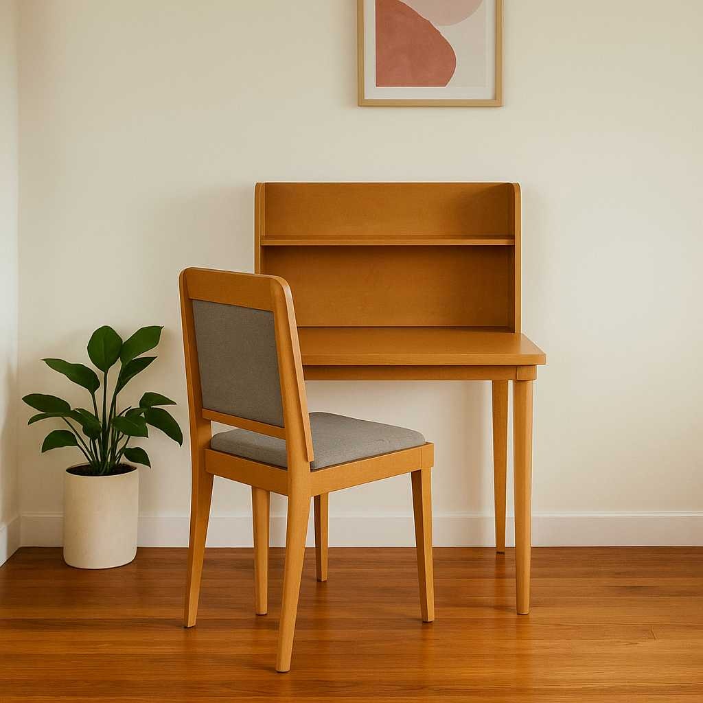Mid Century Modern Laminate Desk w/ Hutch