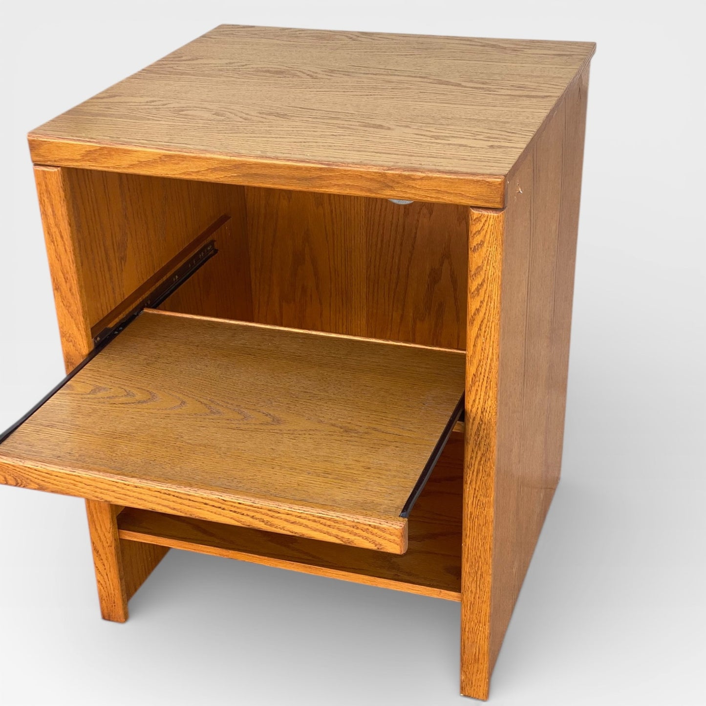 Pair of Oak Modular Utility Cabinets with Pull-Out Shelf, American, c. 1990s