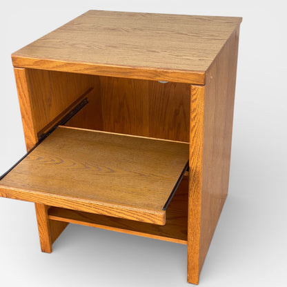 Pair of Oak Modular Utility Cabinets with Pull-Out Shelf, American, c. 1990s