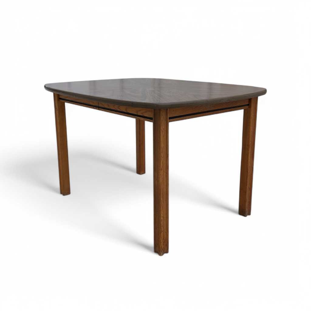 Mid-Century Modern Walnut-Look Laminate Dining Table