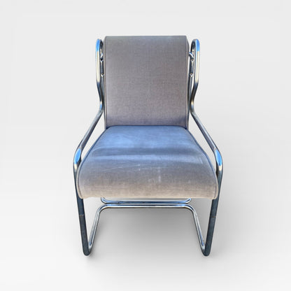 Chrome Cantilever Dining Chairs, Set of 6