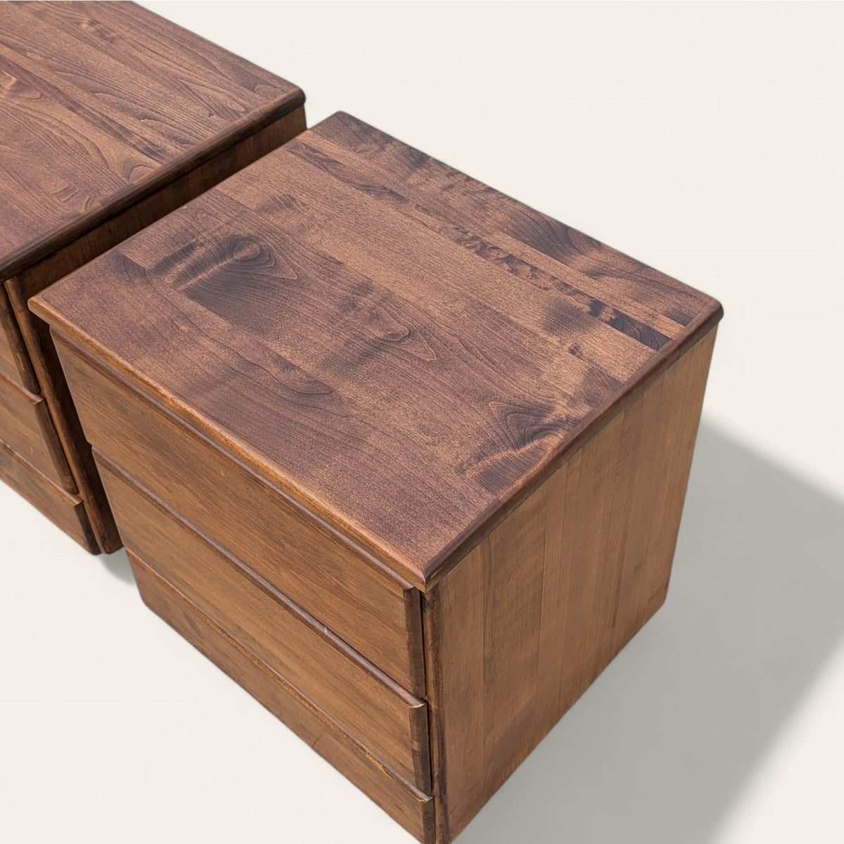 Pair of 1970s Solid Wood Chinoiserie Nightstands