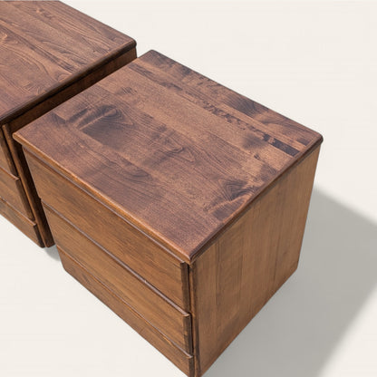 Pair of 1970s Solid Wood Chinoiserie Nightstands