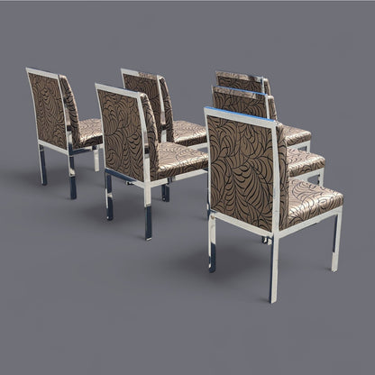 Six Dining Chairs, Vintage Mid Century, DIA, Chrome, Kitchen, Dining Room, Regency, MCM