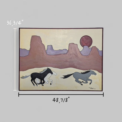 Southwestern Horse Painting | Signed 1994
