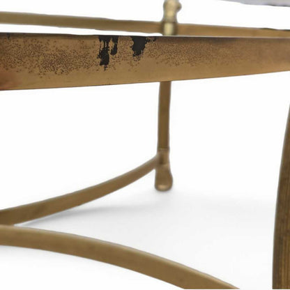 Glass Top Brass Coffee Table by Labarge