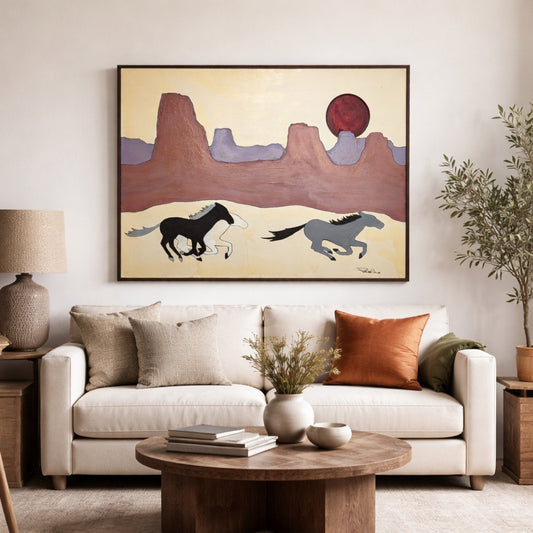 Southwestern Horse Painting | Signed 1994