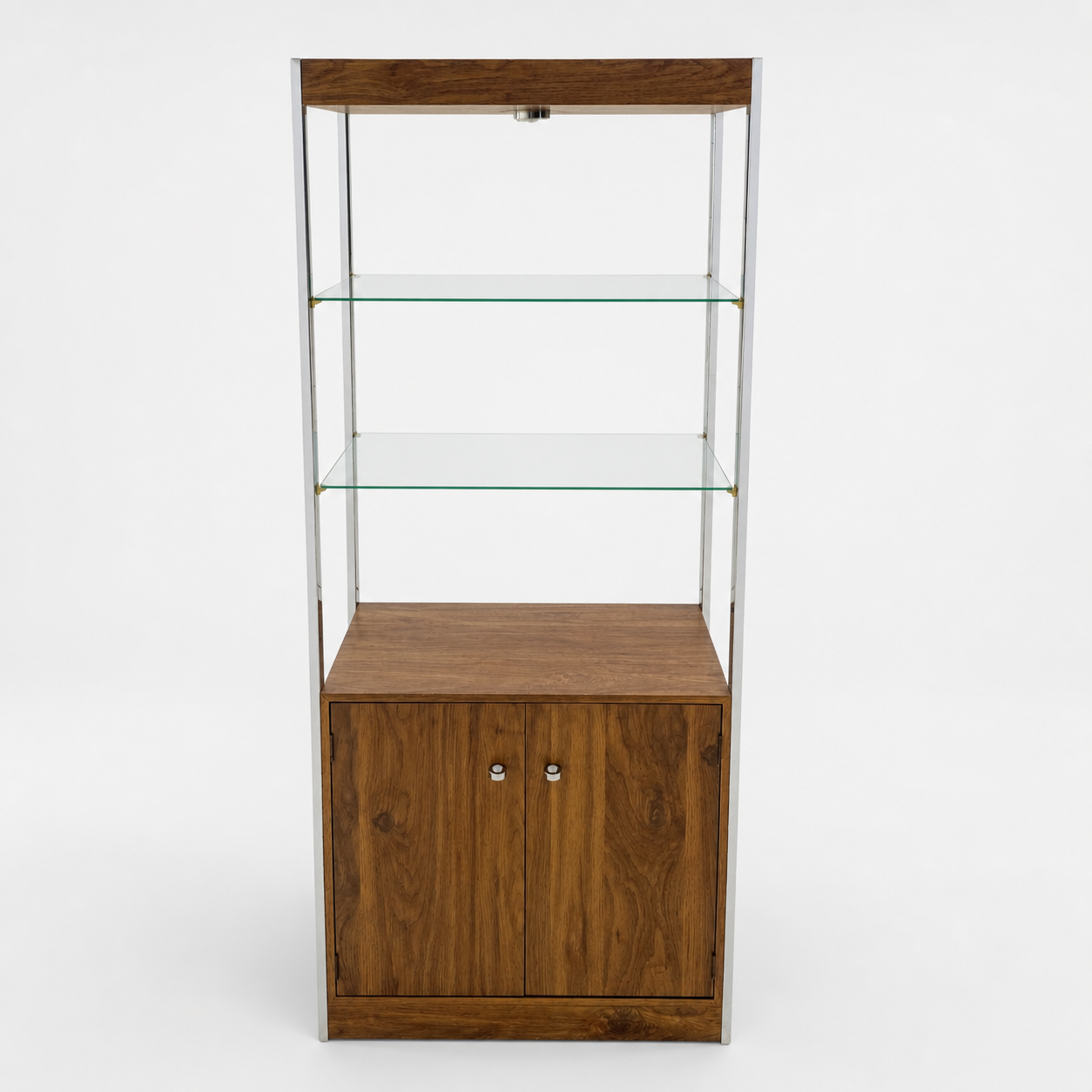 Chrome & Glass Étagère / Display Bookcase, c. 1970s–80s — view 11 of 16