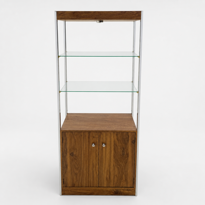 Chrome & Glass Étagère / Display Bookcase, c. 1970s–80s