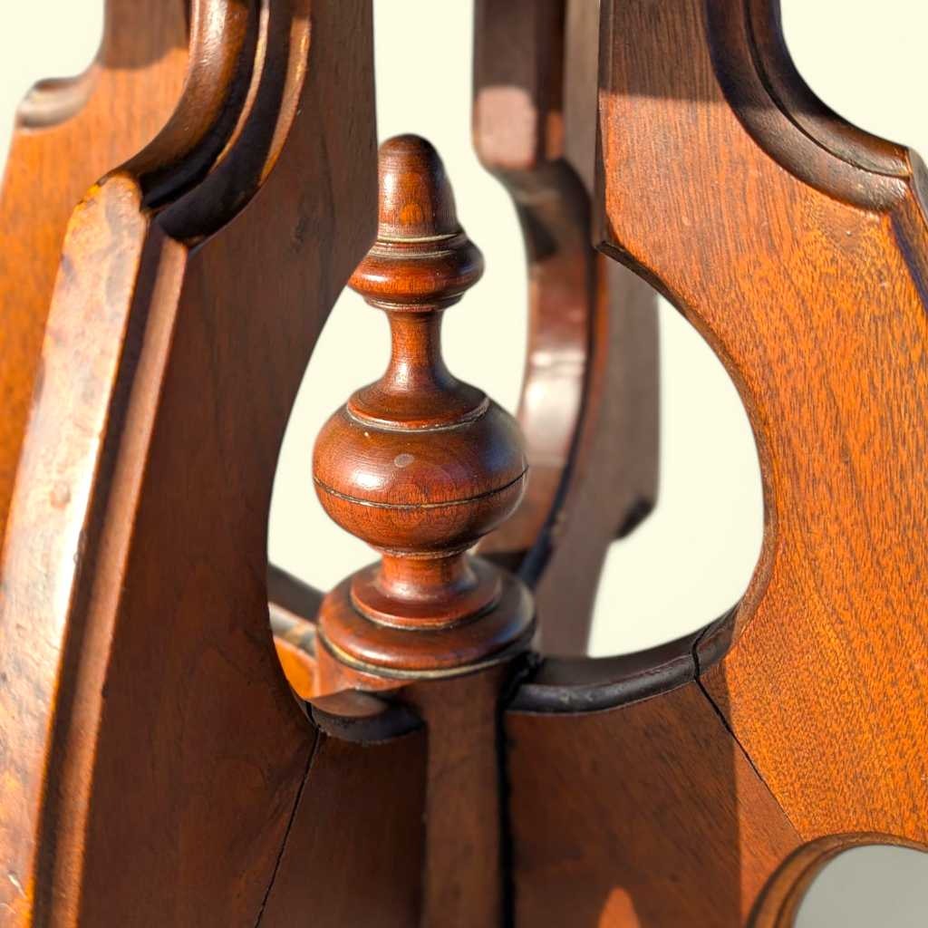 Late-19th-Century Marble-Top Carved Wood Parlor Side Table