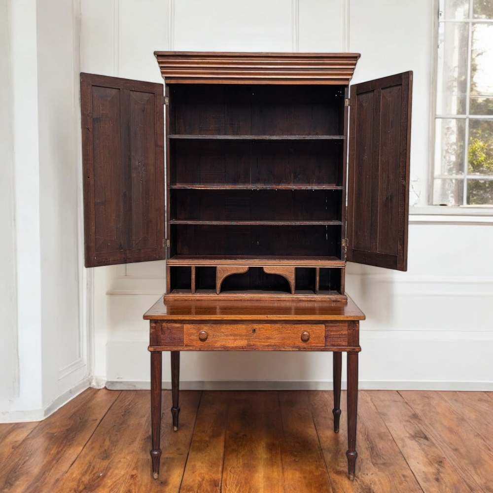 Antique Secretary Desk, Hutch, Early American, Walnut, C. 1800s, Office, Living Room