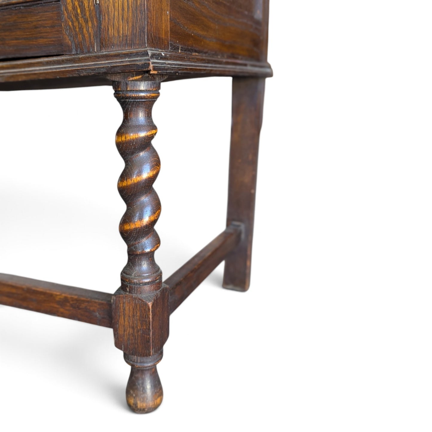 Antique Jacobean Revival Buffet with Mirrored Gallery and Barley-Twist Legs