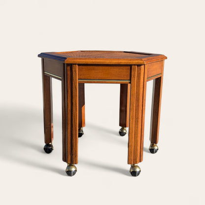 1970s Mersman Mid-Century Hexagonal Wood Side Table