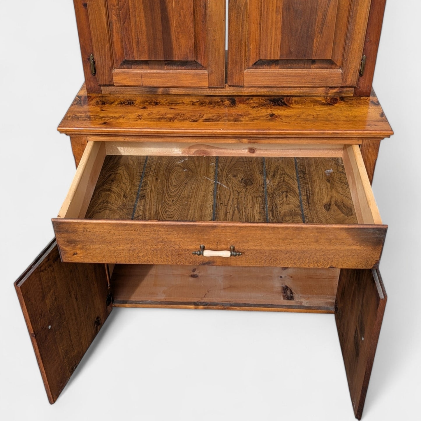 Antique Rustic Cupboard Hutch