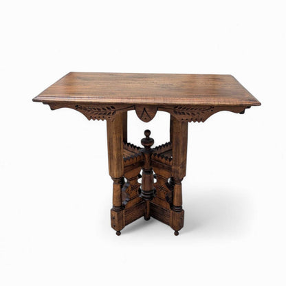 Victorian Carved Wood Side Table