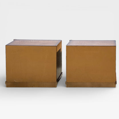 Mid-Century Modern Oak Nightstands- Pair