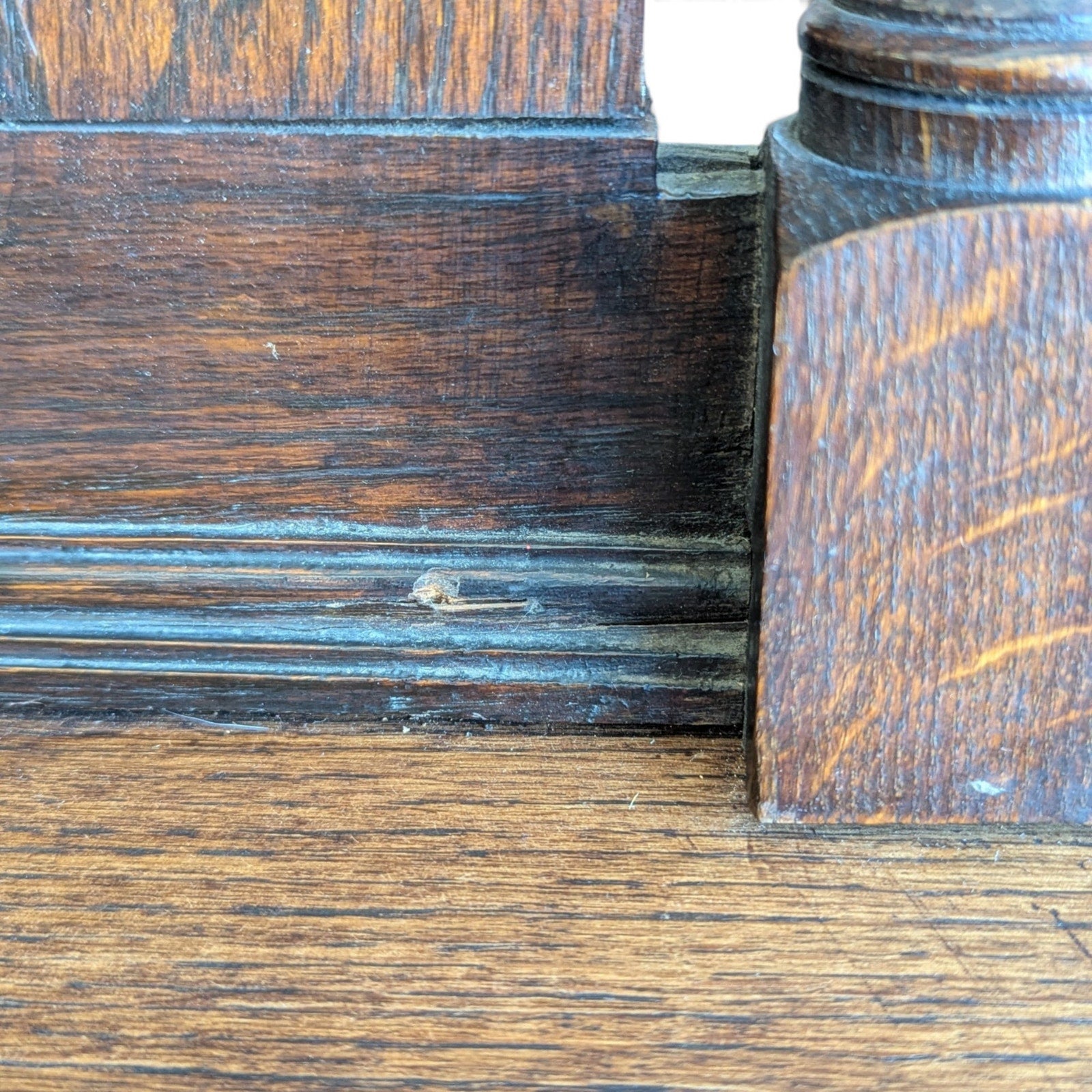 Antique Jacobean Revival Buffet with Mirrored Gallery and Barley-Twist Legs — view 12 of 16