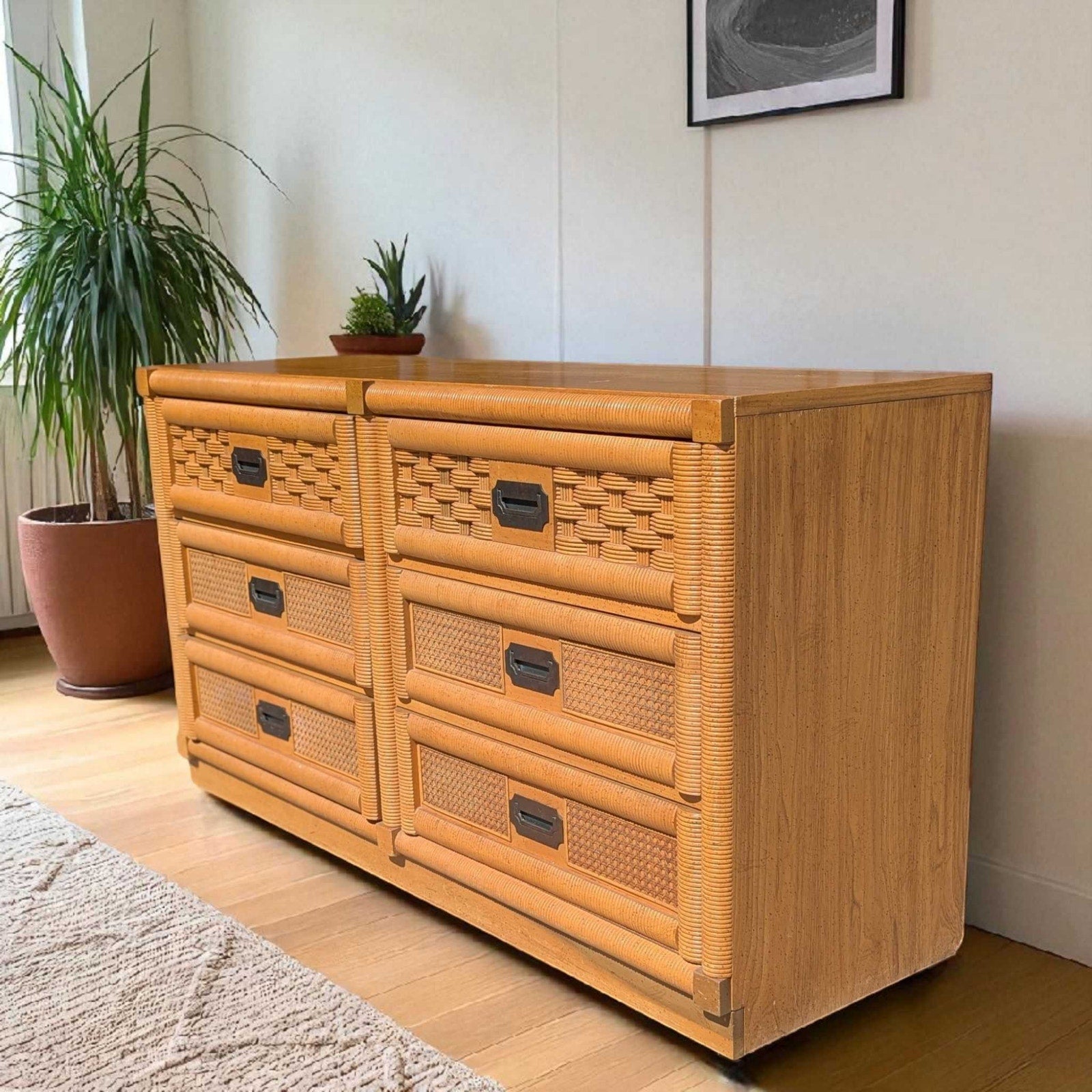Vintage Dixie Rattan Dresser with Mirror – Casa Bauhaus
