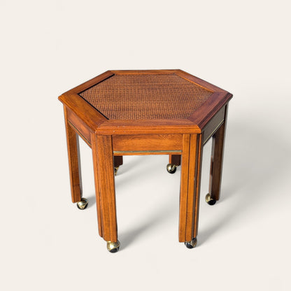 1970s Mersman Mid-Century Hexagonal Wood Side Table