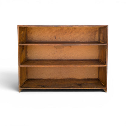 Vintage Primitive Rustic Low Wood Bookcase No. 57B