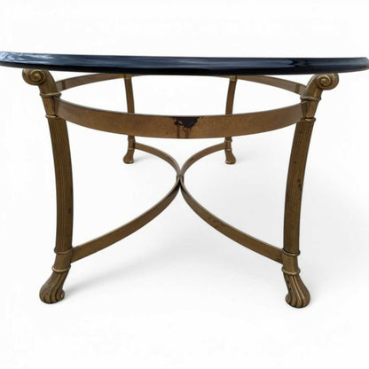 Glass Top Brass Coffee Table by Labarge