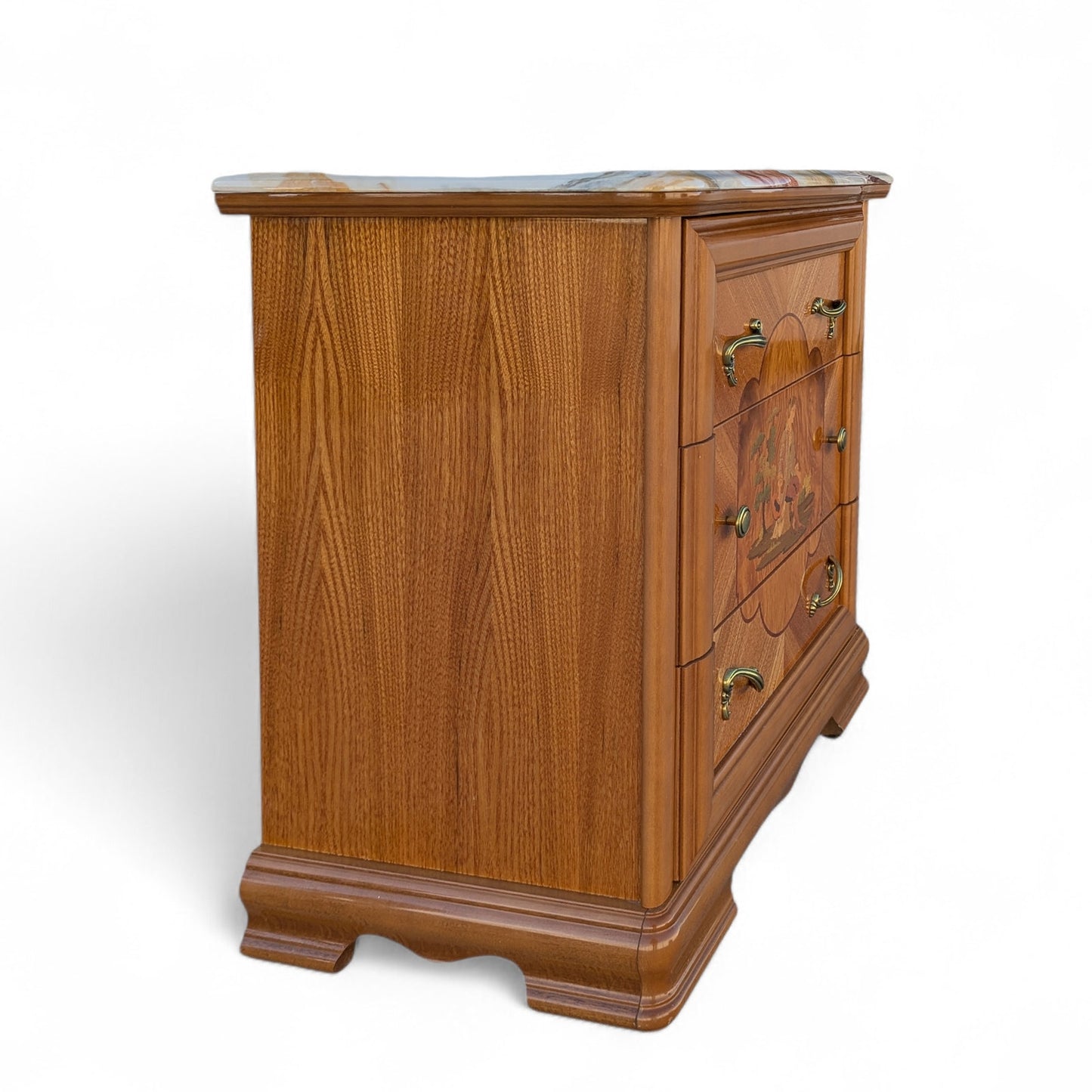 European-Inspired Three-Drawer Nightstand, Late 20th Century