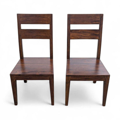 Set of 8 Crate & Barrel Basque Honey Wood Dining Chairs
