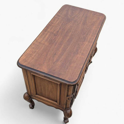 Drexel French Provincial Chest – Vintage 2 Drawer Dresser, Cabriole Legs, Ornate Carvings, 35.5" Wide, Solid Wood