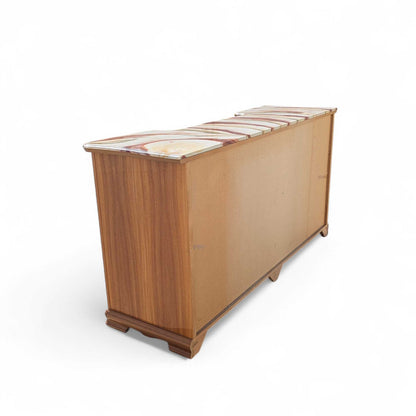 Postmodern Lacquer Dresser with Faux Marble Top