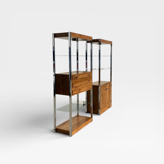 Chrome & Glass Étagère / Display Bookcase, c. 1970s–80s
