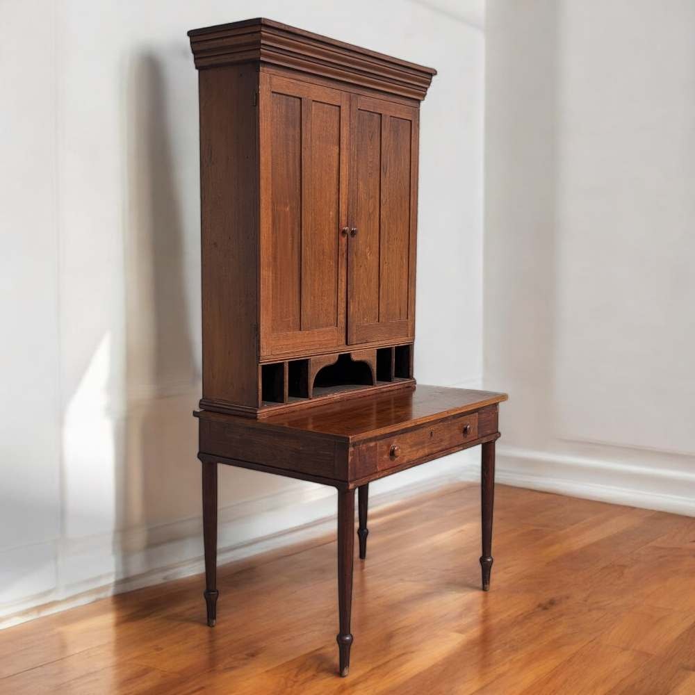 Antique Secretary Desk, Hutch, Early American, Walnut, C. 1800s, Office, Living Room