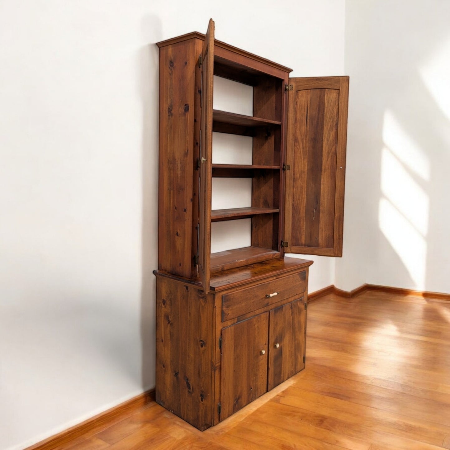 Antique Rustic Cupboard Hutch