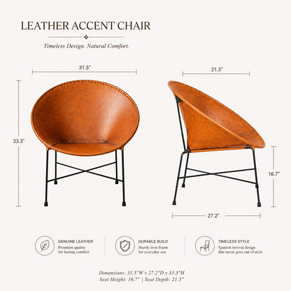 Pair - Handmade Leather Lounge Chair - Made to Order