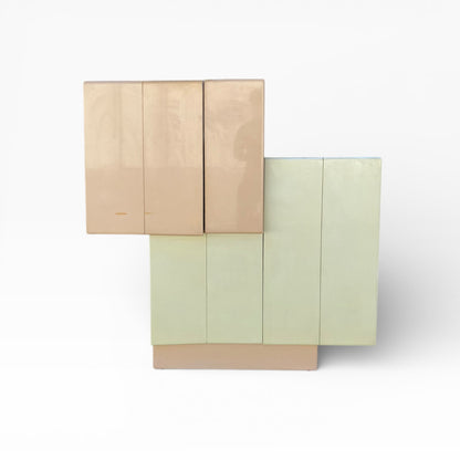 Large Postmodern Geometric Bar, Custom Lacquer Finish