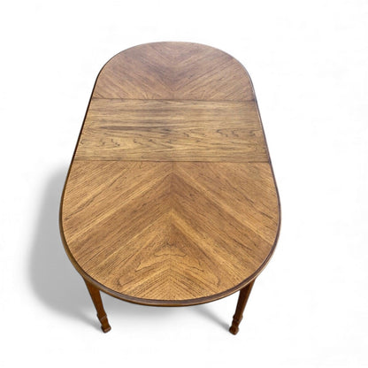 Vintage Oval Dining Table with Leaf, c. 1950s