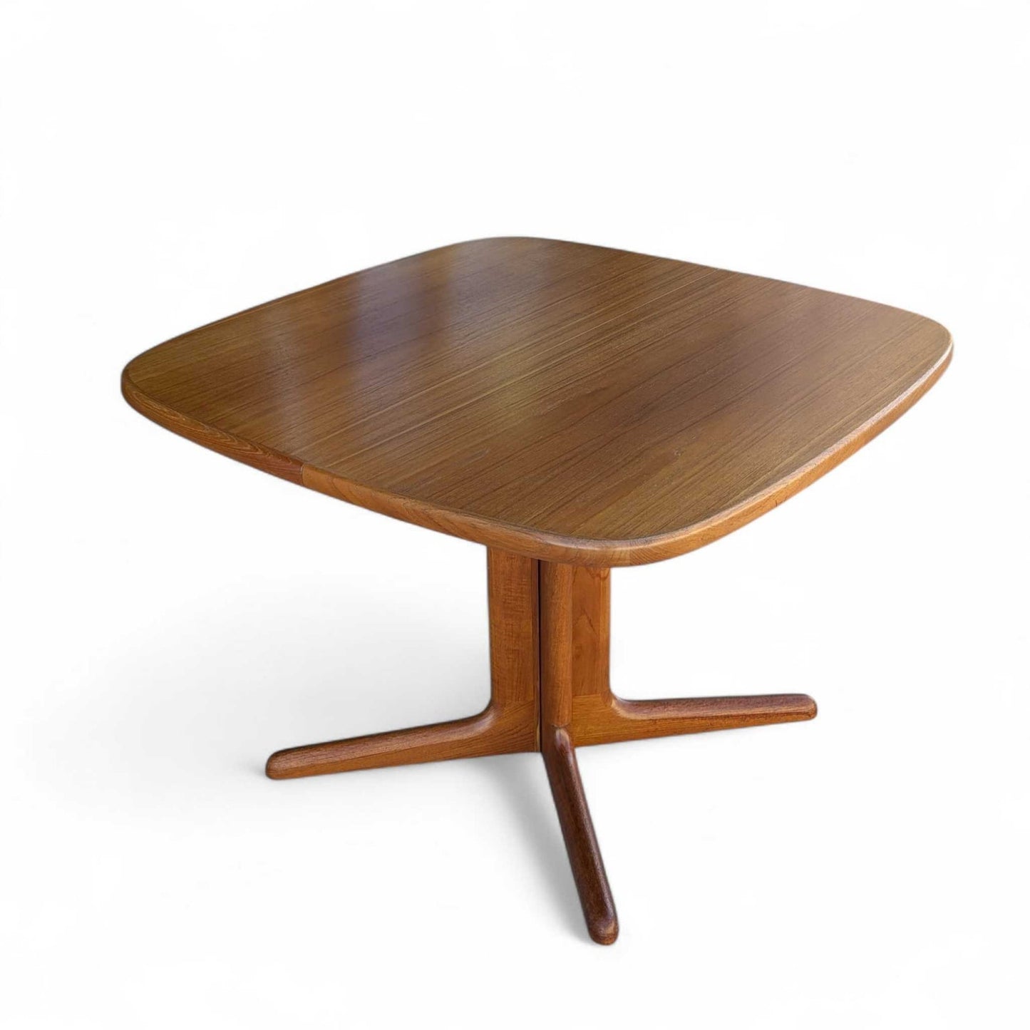Vintage Teak Dining Table, Rounded Square Top