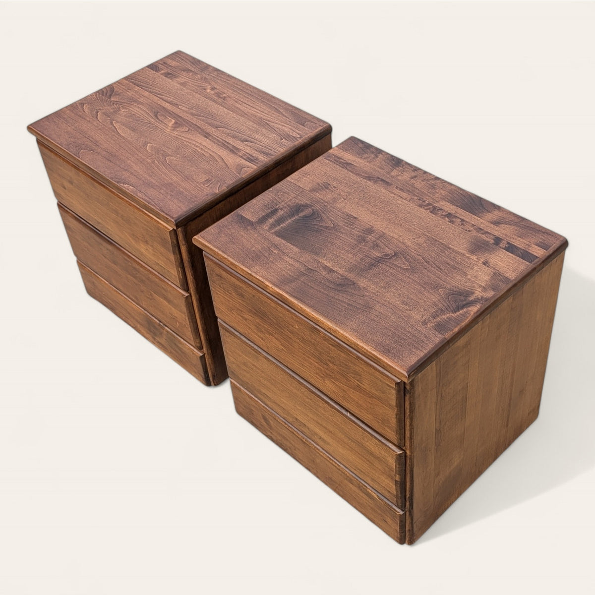 Pair of 1970s Solid Wood Chinoiserie Nightstands