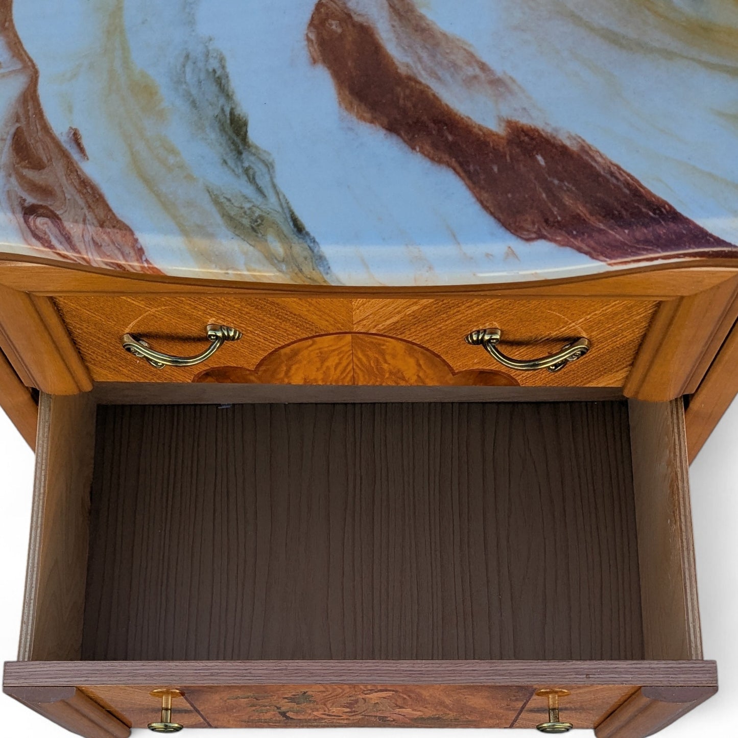 European-Inspired Three-Drawer Nightstand, Late 20th Century