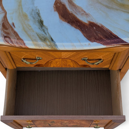 European-Inspired Three-Drawer Nightstand, Late 20th Century