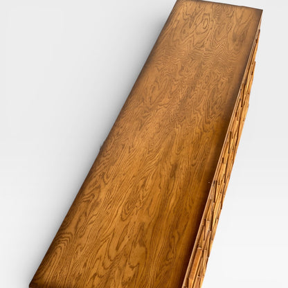 Oak Lowboy Dresser, Brutalist Mid-Century Modern